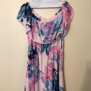 Designer floral maternity dress